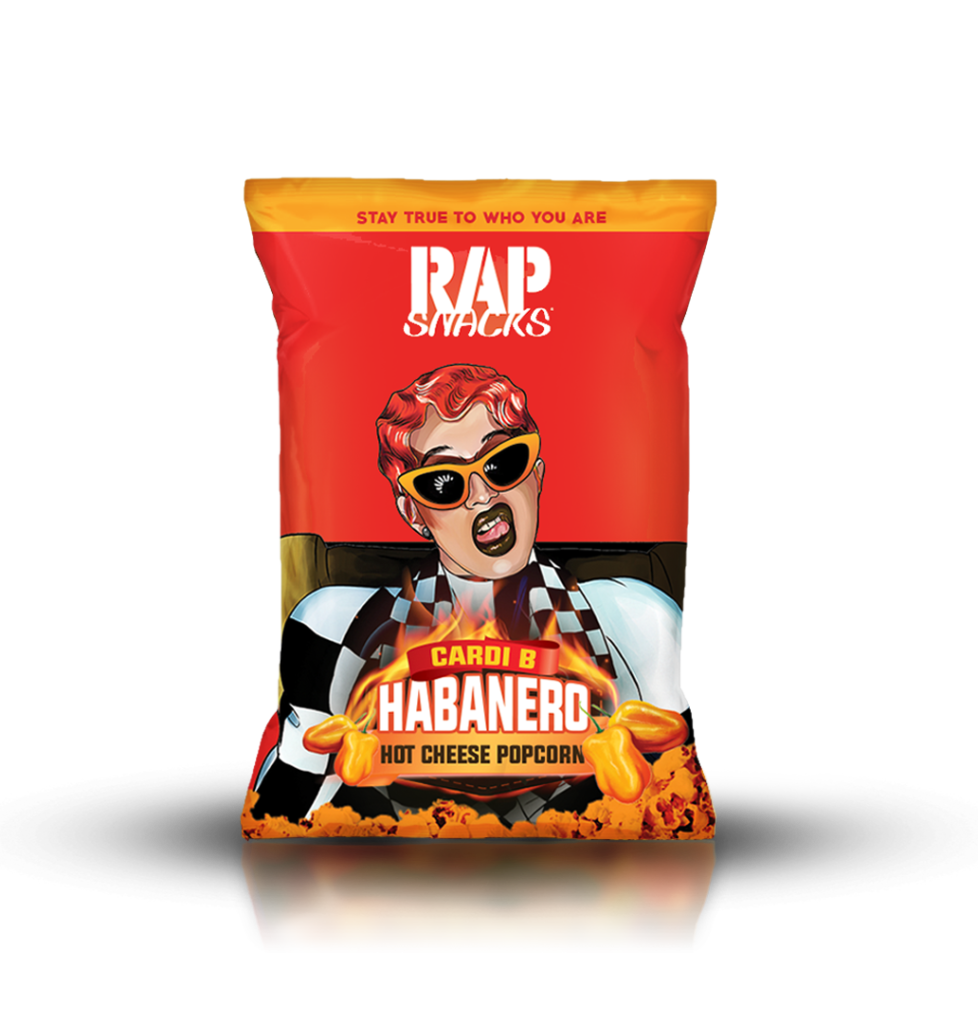 Rap Snacks Cardi B Habanero Hot Cheese Popcorn 2.75oz BB JUNE Snack Plug UK